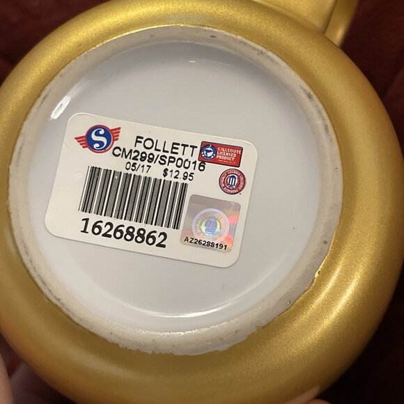 NWT 5/17 Arizona State Sun Devils Coffee Mug 2 Side Logo Iridescent‎ Gold Cup ￼ - Picture 2 of 10